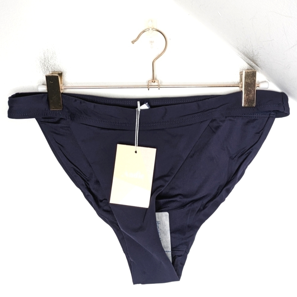 ANDIE SWIM Banded Cheeky Bikini Bottom Navy NEW Size XXXL